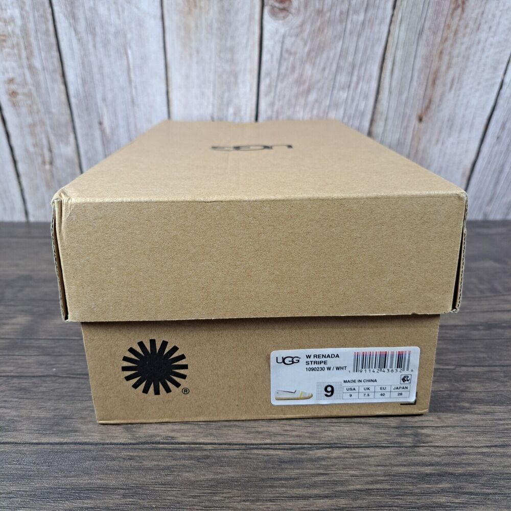 UGG Renada Stripe Women's Sz 9 M Slip On Espadrille Loafer White Multi (NIB) - Picture 9 of 9